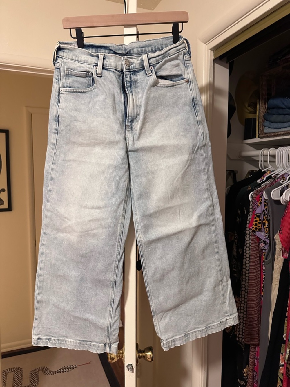 GAP High-Rise Wide Leg Jeans — Light Wash Blue